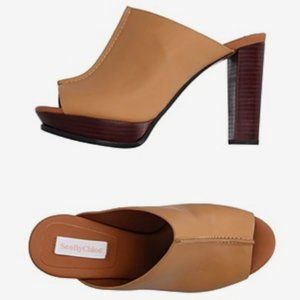 See by Chloé Alex Camel Leather Mules Size 39